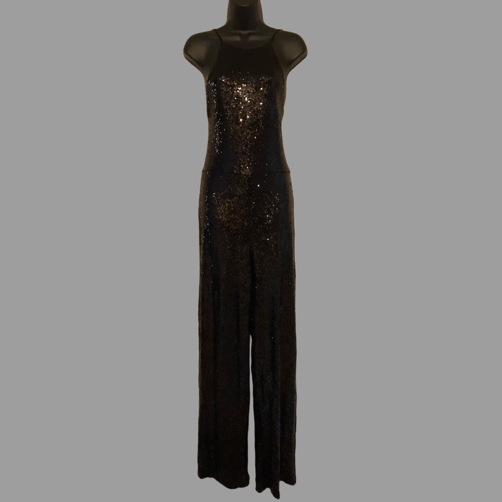 Elegant Black Sequin Jumpsuit